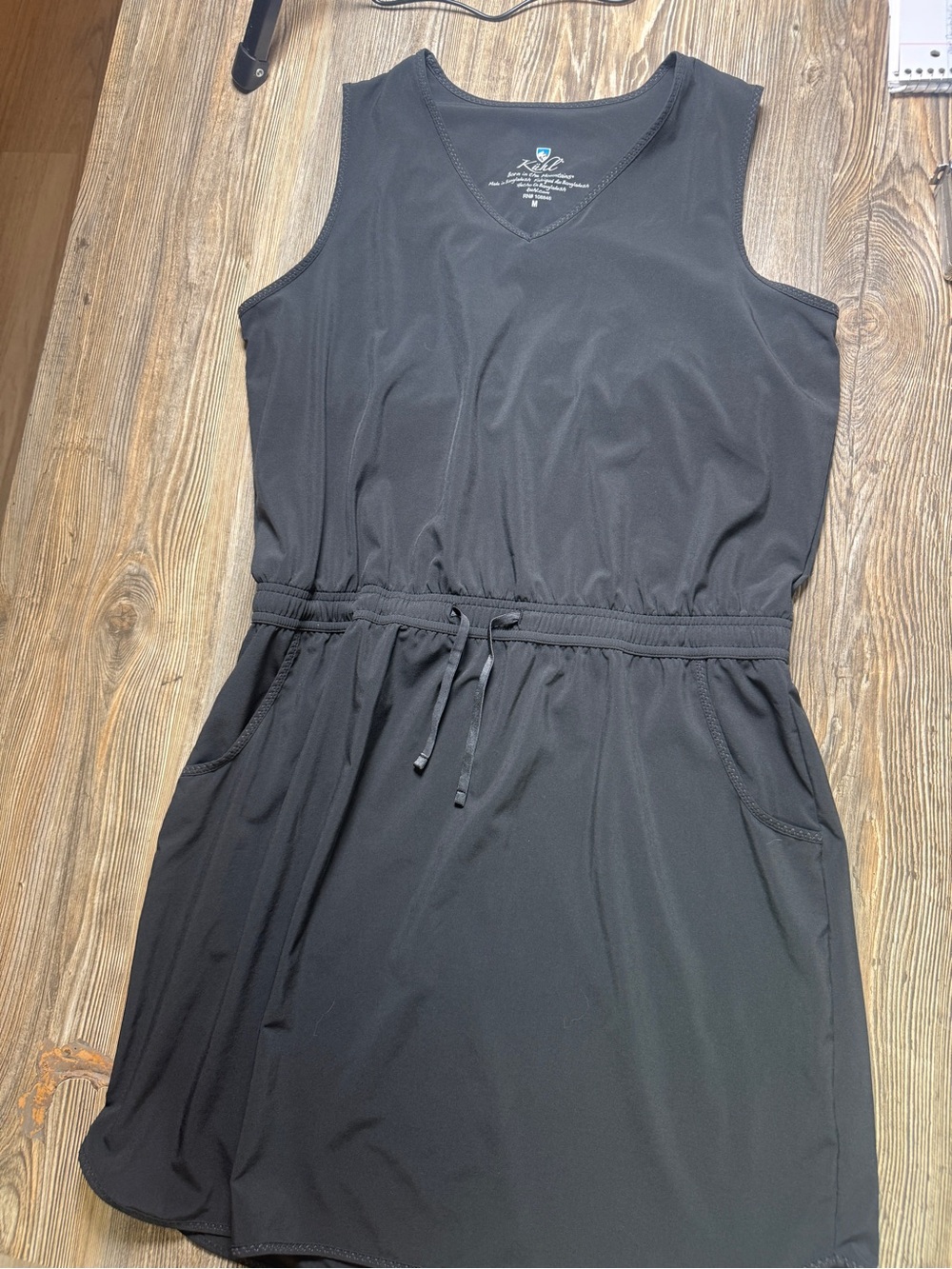 Kuhl Black Sleeveless Mini Dress with Drawstring Waist
